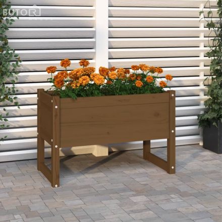 vidaXL mézbarna tömör fenyőfa növénytartó 78x40x52 cm