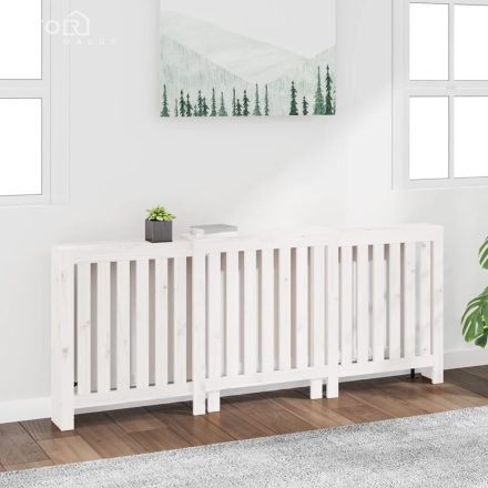 vidaXL fehér tömör fenyőfa radiátorburkolat 210x21x85 cm