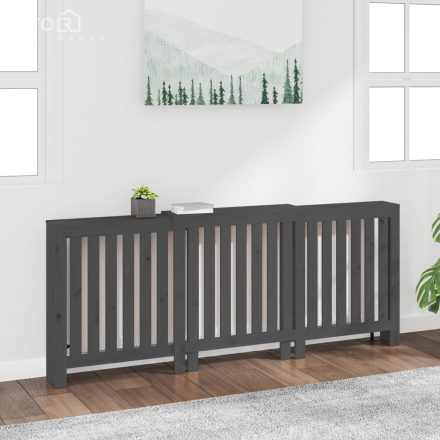 vidaXL szürke tömör fenyőfa radiátorburkolat 210x21x85 cm