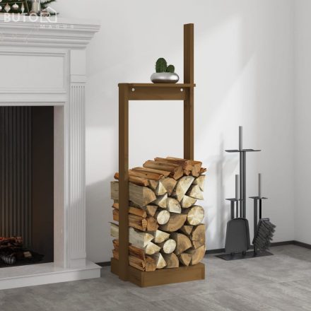 vidaXL mézbarna tömör fenyőfa rönktároló 33,5 x 30 x 110 cm