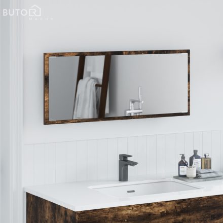 vidaXL LED Fürdőszoba Tükör Füstölt Tölgy 90x8,5x37 cm Műanyag