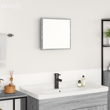 vidaXL LED fürdőszoba tükör szürke sonoma 40x8.5x37 cm mérnöki fa