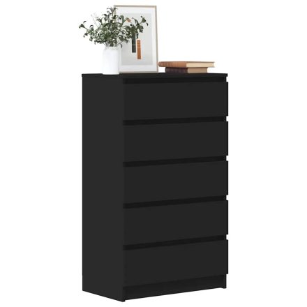 vidaXL fekete szerelt fa fiókos szekrény 60 x 36 x 103 cm