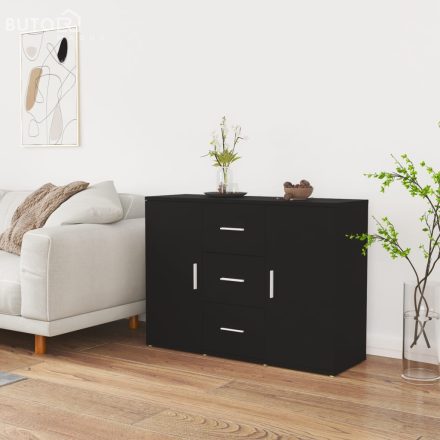 vidaXL fekete szerelt fa tálalószekrény 91 x 29,5 x 65 cm