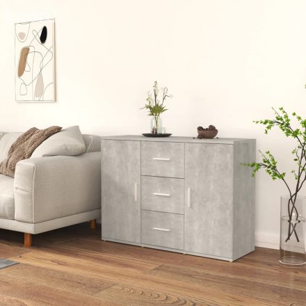 vidaXL betonszürke szerelt fa tálalószekrény 91x29,5x65 cm