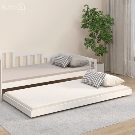 vidaXL fehér tömör fenyő ágykeret matrac nélkül 80 x 200 cm