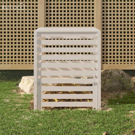 vidaXL fehér tömör fenyőfa komposztáló 82,5 x 82,5 x 99,5 cm