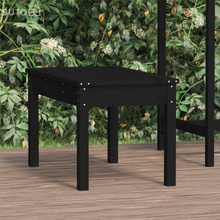 vidaXL fekete tömör fenyőfa kerti pad 80x44x45 cm