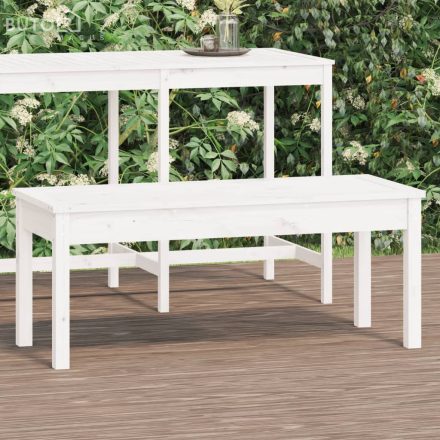 vidaXL fehér tömör fenyőfa kerti pad 109x44x45 cm