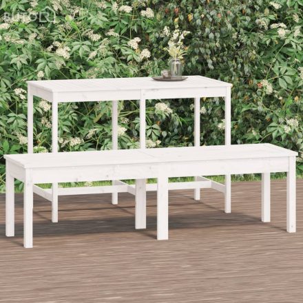 vidaXL 2 személyes fehér tömör fenyőfa kerti pad 159,5x44x45 cm