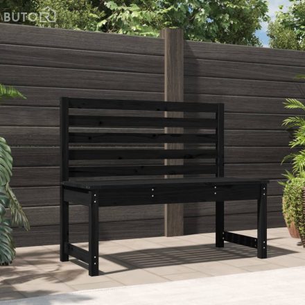 vidaXL fekete tömör fenyőfa kerti pad 109 cm