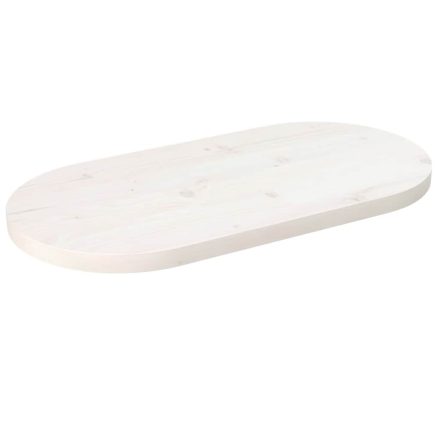 vidaXL fehér tömör fenyőfa ovális asztallap 60 x 30 x 2,5 cm