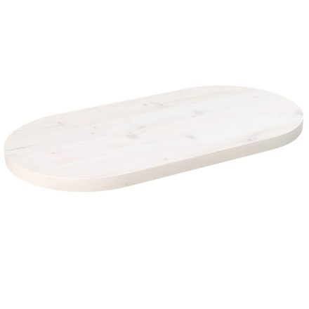 vidaXL fehér tömör fenyőfa ovális asztallap 70 x 35 x 2,5 cm