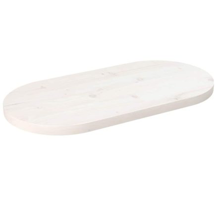 vidaXL fehér tömör fenyőfa ovális asztallap 80x40x2,5 cm