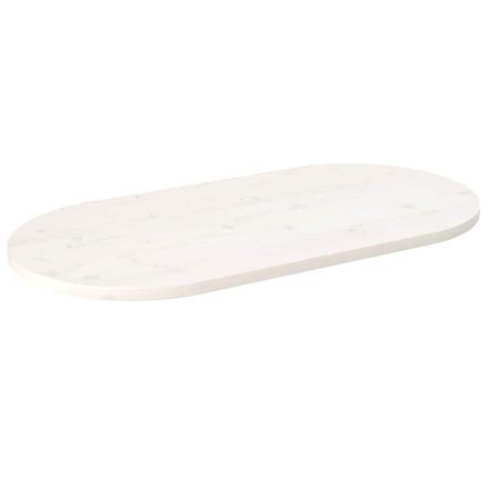 vidaXL fehér tömör fenyőfa ovális asztallap 110x55x2,5 cm