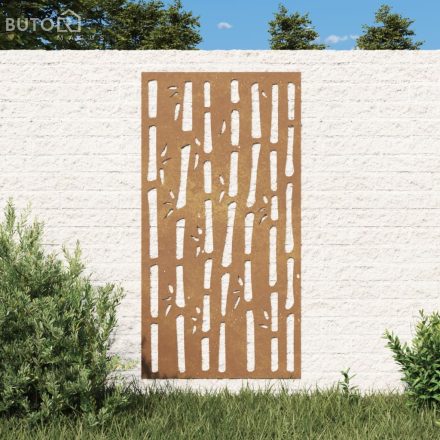 vidaXL bambuszmintás corten acél kerti faldísz 105 x 55 cm
