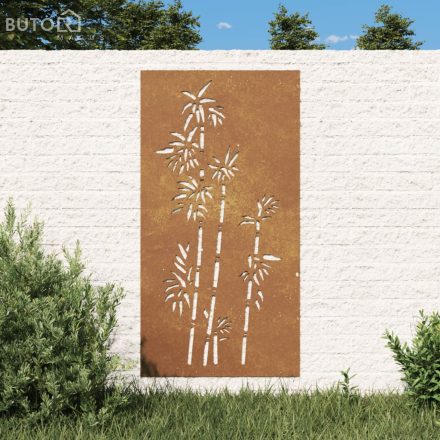 vidaXL bambuszmintás corten acél kerti faldísz 105 x 55 cm