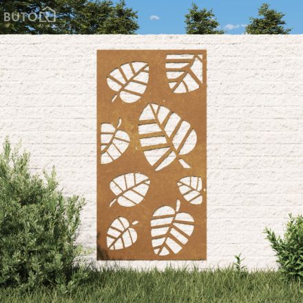 vidaXL levélmintás corten acél kerti faldísz 105 x 55 cm