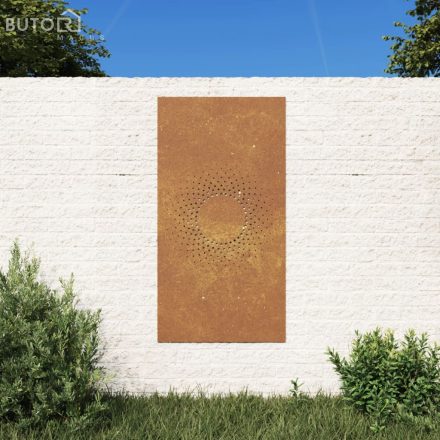 vidaXL napmintás corten acél kerti faldísz 105 x 55 cm