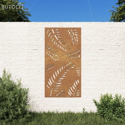 vidaXL levélmintás corten acél kerti faldísz 105 x 55 cm