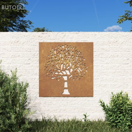 vidaXL famintás corten acél kerti faldísz 105 x 55 cm