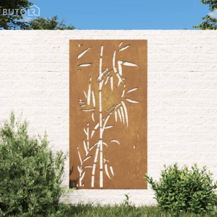 vidaXL bambuszmintás corten acél kerti faldísz 105 x 55 cm