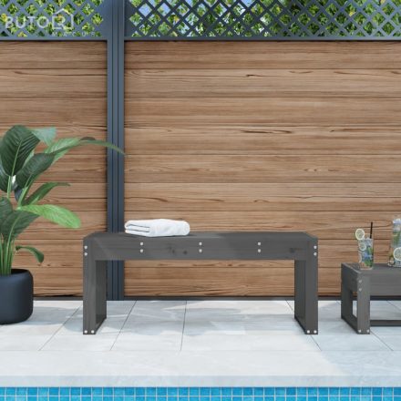 vidaXL szürke tömör fenyőfa kerti pad 110x38x45 cm