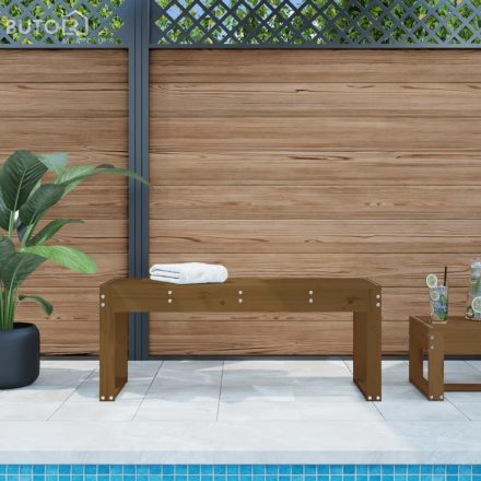 vidaXL mézbarna tömör fenyőfa kerti pad 110x38x45 cm