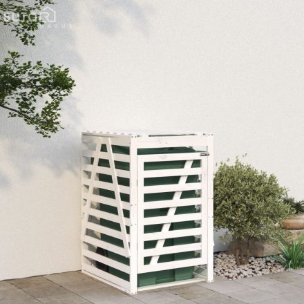 vidaXL fehér tömör fenyőfa szemeteskuka tároló 84x90x128,5 cm