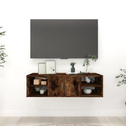 vidaXL füstös tölgy színű szerelt fa fali polc 102x30x29 cm