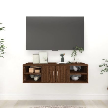 vidaXL barna tölgyszínű szerelt fa fali polc 104 x 30 x 29 cm