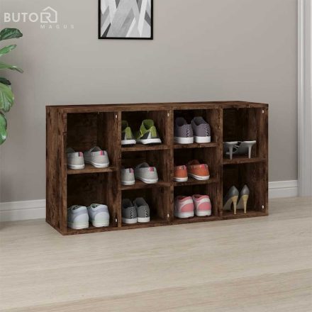 vidaXL füstös tölgy színű szerelt fa cipőtároló pad 103x30x55 cm