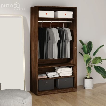 vidaXL barna tölgy színű szerelt fa ruhásszekrény 100 x 50 x 200 cm