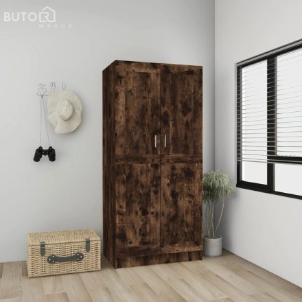 vidaXL füstös tölgy színű szerelt fa ruhásszekrény 82,5x51,5x180 cm