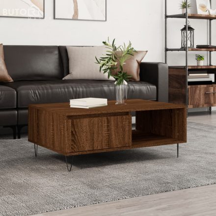 vidaXL barna tölgyszínű szerelt fa dohányzóasztal 90 x 60 x 35 cm