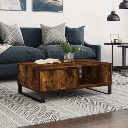 vidaXL füstös tölgy színű fatermék dohányzóasztal 90 x 60 x 35 cm