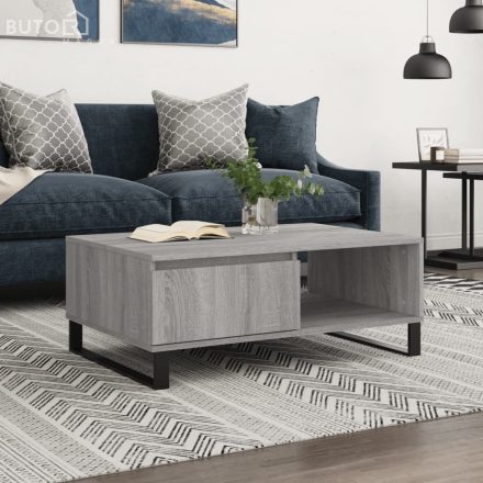 vidaXL szürke sonoma szerelt fa dohányzóasztal 90 x 60 x 35 cm