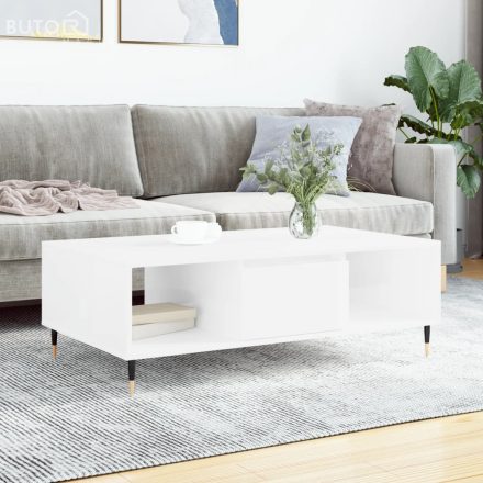 vidaXL magasfényű fehér szerelt fa dohányzóasztal 104 x 60 x 35 cm