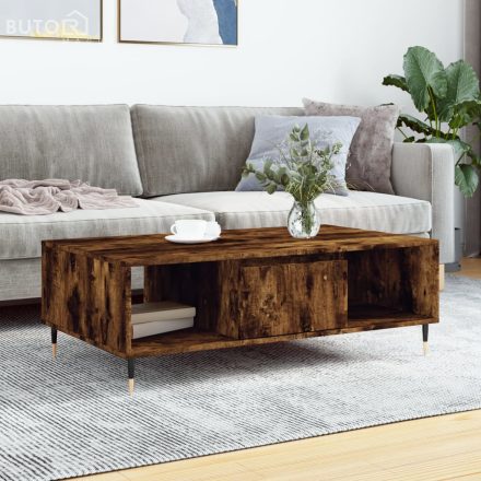 vidaXL füstös tölgy színű szerelt fa dohányzóasztal 104x60x35 cm