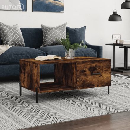 vidaXL füstös tölgy színű szerelt fa dohányzóasztal 90 x 50 x 40 cm
