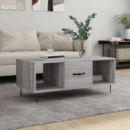 vidaXL szürke sonoma színű szerelt fa dohányzóasztal 102 x 50 x 40 cm