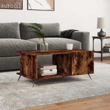 vidaXL füstös tölgy színű szerelt fa dohányzóasztal 90 x 50 x 40 cm