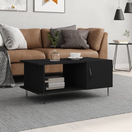 vidaXL fekete szerelt fa dohányzóasztal 90 x 50 x 40 cm