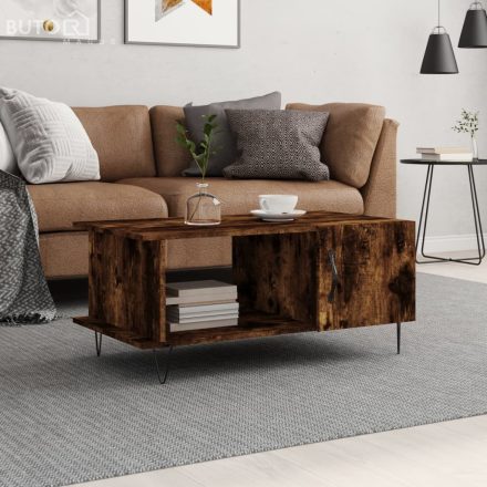 vidaXL füstös tölgy színű szerelt fa dohányzóasztal 90 x 50 x 40 cm