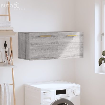 vidaXL szürke sonoma színű szerelt fa faliszekrény 80 x 36,5 x 35 cm