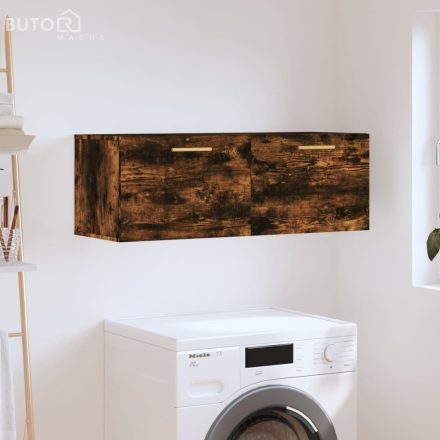vidaXL füstös tölgy színű szerelt fa faliszekrény 100 x 36,5 x 35 cm
