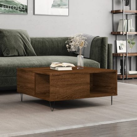 vidaXL barna tölgyszínű szerelt fa dohányzóasztal 80x80x36,5 cm