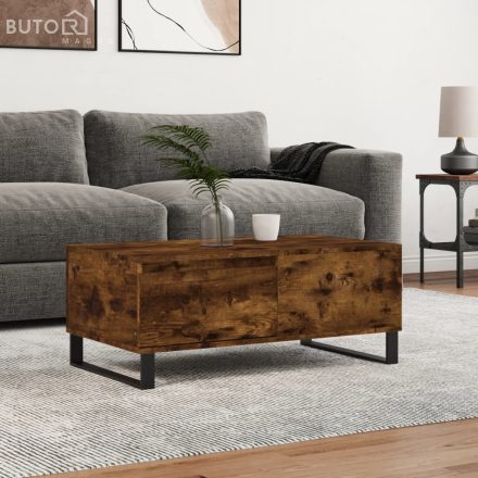 vidaXL füstös tölgy színű fatermék dohányzóasztal 90x50x36,5 cm