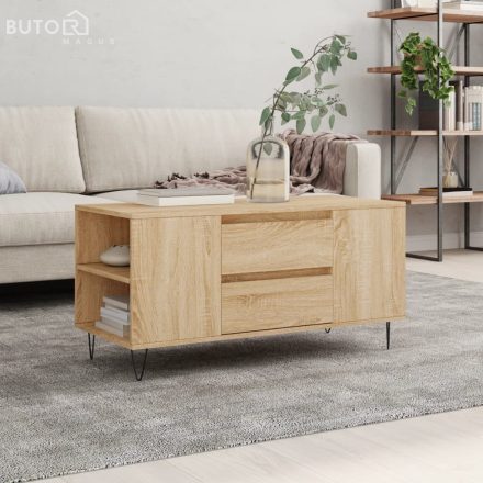 vidaXL sonoma tölgy színű szerelt fa dohányzóasztal 102 x 44,5 x 50 cm