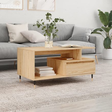 vidaXL sonoma tölgy színű szerelt fa dohányzóasztal 90x49x45 cm